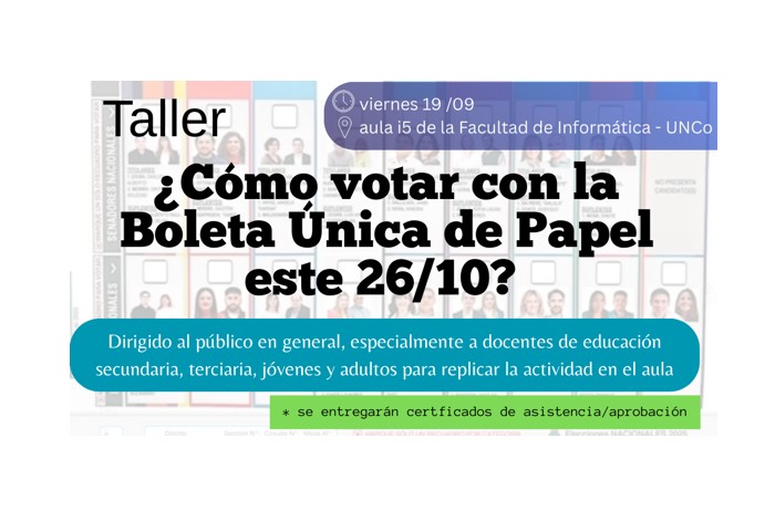 Taller: ¿Cómo votar con la Boleta Única de Papel este 26 de octubre?